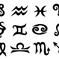 Czarny howlit znak zodiaku w układzie 3x4.