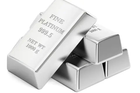 Sztabki czystej platyny 999.5, każda o wadze 1000 g. To jest właśnie platyna – cenny metal szlachetny.