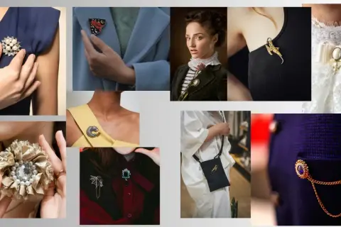 Inspiracje, jak nosić broszkę: od motyla na płaszczu po eleganckie ozdoby na sukienkach i marynarkach.