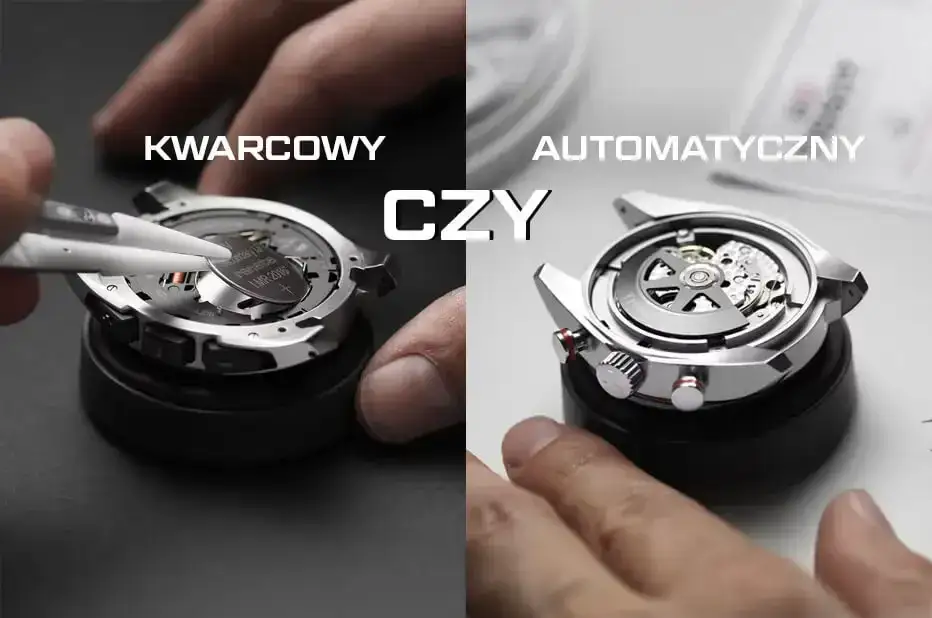 przekrój zegarka mechanizm kwarcowy i automatyczny