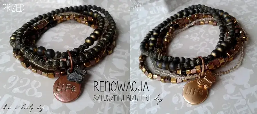 renowacja sztucznej biżuterii przed po
