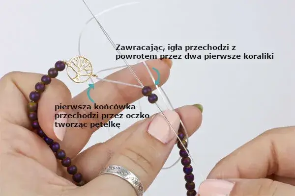 bransoletka z koralików na gumce krok po kroku